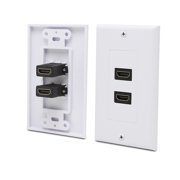 Switch Plate Covers Switch Plate Covers - Fosmon Dual Port Gold Plated HDMI with Ethernet Wall Plate Face Cover for Satellite, PS3