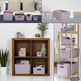 thumbnail image 6 of 22 Liter Large Ribbed Storage Bin, Decorative Plastic Basket(4 Pack, Lilac), 6 of 9
