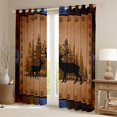 thumbnail image 2 of Homewish Wild Animal Deer Black Out Curtains,Safari Bear Paws Curtains Pack of 2 (42x63 Each),Black Tan Bedroom Curtains For Boys Kids,Ultra Soft Home Decor, 2 of 6