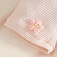 thumbnail image 4 of Amidoa Girls Summer 2 Piece Outfits Solid Color Cute Short Sleeve and Casual Shorts Kids Clothing Set Beige Size 8-12 Months, 4 of 8
