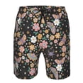 thumbnail image 3 of Balery Floral Insects Traje de Baño Estilo Hawaiano para Hombre, Shorts de Secado Rápido con Bolsillos-Small, 3 of 6