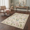 thumbnail image 3 of 5x7 Washable Rugs for Living Room Non Slip Backing Low Pile Light Weight Print Pattern Area Rugs for Bedroom Indoor Wild Flora Ivory Cream, 3 of 4