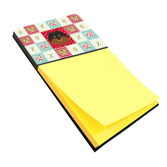 Pomeranian Love Sticky Note Holder Red