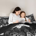 thumbnail image 4 of Manfei Lovely Letter A Twin Comforter Sets,Vintage Damask Bedding Set,Black,Black Reversible,2 Pieces,1 Comforter and 1 Pillowcase, 4 of 7