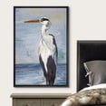 thumbnail image 3 of wall26 Framed Canvas Print Wall Art Blue Beach Wave Ocean Sea Crane Bird Nature Wilderness Illustrations Modern Art Decorative Rustic Relax/Calm for Living Room, Bedroom, Office - 16"x24" B, 3 of 5