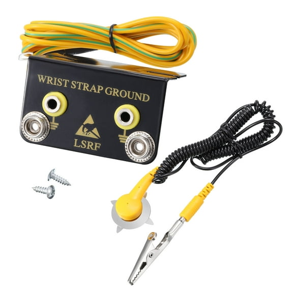 Uxcell ESD Ground Socket L Shaped ESD Cable Ground Socket for Wrist Strap Grounding Table Mat