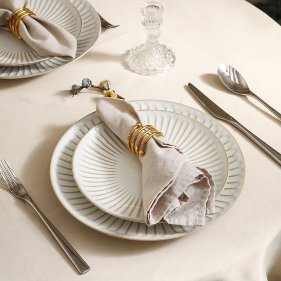 Stone Lain Linea 24-Piece Dinnerware Set Stoneware, White