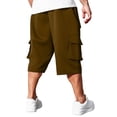 thumbnail image 6 of IAJDKMEK Men's Lightweight Breathable Loose Shorts - Stretch Elastic Waist Gym Shorts, Running Shorts for Men, Casual Sports Shorts,Brown 6XL, 6 of 6