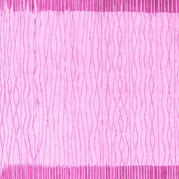 Ahgly Company Indoor Square Solid Pink Modern Area Rugs, 7' Square