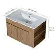 thumbnail image 4 of 30" Bathroom Vanity with Sink Set, Wall Mounted Floating Bathroom Vanities with Adjustable Shelf and Storage Drawers Vanity and Sink Combo, Bathroom Storage Combo Cabinet for Small Space, White, 4 of 9