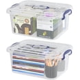 thumbnail image 2 of Xeabia Bacs de Rangement Transparents de 8 Pintes avec Poignée, Boîte de Rangement en Plastique avec Couvercle, 2 Unités, 2 of 8