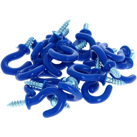 

Plastic Coated Ceiling Hooks-1/2 Inch Question Mark Shape Hook Screw-in Wall Hooks Plant Hooks Kitchen Hooks Cup Hooks for Hanging Lights Mugs Pots Hat Clothes Blue 100Pcs