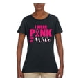 thumbnail image 2 of Wild Bobby Breast Cancer Awareness I Wear Pink for My Wife Women Tee, Black, Small, 2 of 6
