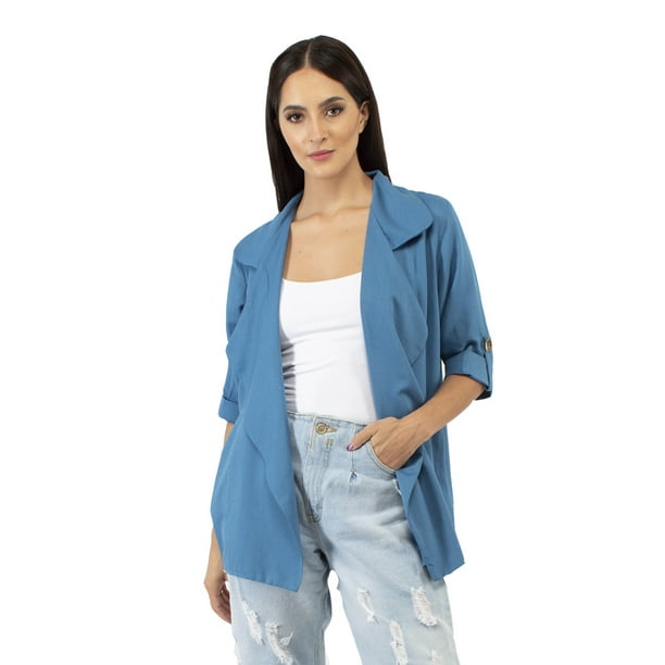 Blazer ligero de lino AMAD Casual para mujer Talla S