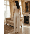 thumbnail image 3 of Pantalón Corte Recto Texturizado con Brillos Sutiles, Elegante y Súper Cómodo para Mujer, 3 of 5