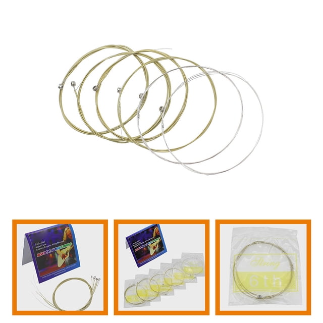 OUNONA 6Pcs Guitar Strings Acoustic Replacement Steel Strings for Guitar with Balanced Volume and Comfortable Feel