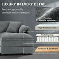 thumbnail image 4 of METIS WONG 103" Modular L-Shaped Sectional Sofa, Dark Gray Chenille Fabric with Matching Cushions, 4-Seat Cloud Couch & Movable Ottoman., 4 of 6