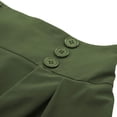 thumbnail image 5 of yueewhu Women's Vintage High Waist Pleated Midi A-Line Skirt with Pockets (Army Green, S), 5 of 5