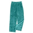 thumbnail image 4 of QATAINLAV Wide Leg Pants for Women Elastic High Waisted Baggy Lounge Pant Casual Velvet Cozy Yoga Sweatpants Solid Color Trousers with Pockets Green L Gifts for Mom, 4 of 7