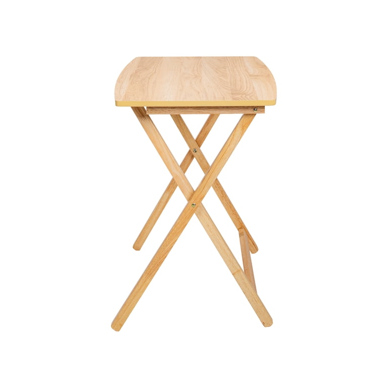 Mainstays XL Oversized Rubberwood Folding TV Tray Table, Natural