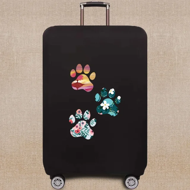 Travel Accessories Luggage Case Suitcase Dust Protective Cover 18-28 Inch Footprints Pattern Series Trolley Case Elastic Cover 8Footprints019 XL