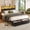 With Drawers, variant on Satifur Full Size Bed Frame with 2 Storage Drawers Headboard, LED & Charging Station, Black Oak