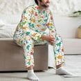 thumbnail image 7 of Salouo Dinosaur Print Button-Front Long Sleeve Pajama Set for Men, Soft 2Pjs Men's Long Sleeve Sleepwear-X-Large, 7 of 7