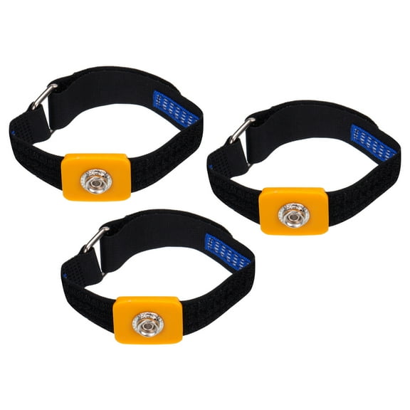 Uxcell 3Pcs ESD Anti Static Wrist Strap, 11.8 Inch Stick Buckle Adjustable Antistatic Bracelet Electronics Repair Black