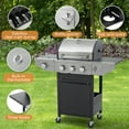 thumbnail image 4 of 3+1 Burner Propane Grill with Side Burner & Cover, 40,500 BTU Electronic Ignition BBQ Gas Grill, Stainless Steel Barbecue Propane Grills with Cast Iron Grates & Swivel Wheels for Outdoor and Patio, 4 of 9
