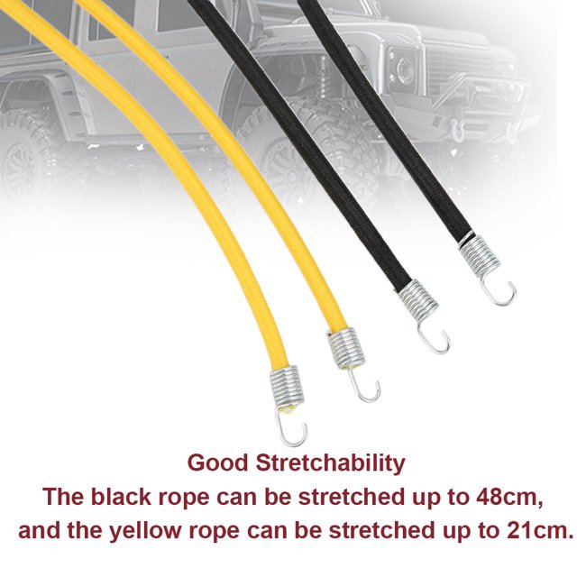 Dioche Modèle de Voiture RC Corde Noire + Jaune Porte-Bagages Extensible Corde Universelle RC