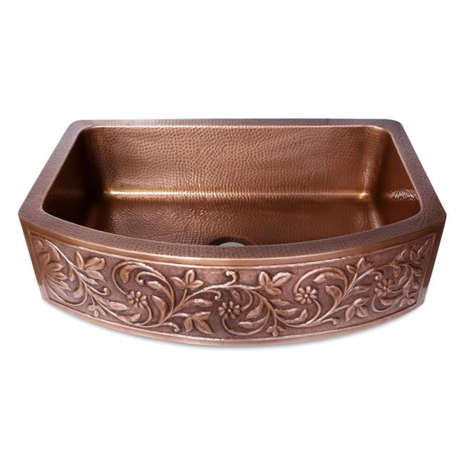 COPPER SINK HAMMERED EMBOSSED IN ANTIQUE FINISH 
