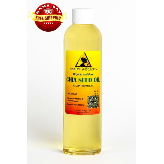 Chia Seed Oil Organic Unrefined Virgin Carrier Cold Pressed Natural Fresh 100% Pure 8 oz