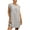 Gris, variante sur Robes d'Été en Coton et Lin pour Femmes 2025, Manches Cap, Couleur Unie, Mini-Robe Décontractée Ample à Col Ras du Cou, Plissée, Robes de Plage