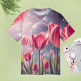 thumbnail image 5 of Tulip T-Shirts Casual T-Shirt Short Sleeve Women Trendy Tshirt Beach Custom Tops, 5 of 5