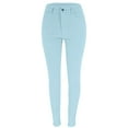 thumbnail image 5 of ZHOGXU New Women's Jeans With Pocket Solid Color High Waist Skinny Fashion Stretch Denim Pants Trousers For Daily Wear,Blue,L, 5 of 7