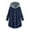 Dark Blue, variant on AOOCHASLIY 2023 Women Winter Coat Women Plus Size Button Plush Tops Hooded Loose Cardigan Wool Coat Winter Jacket