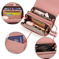 thumbnail image 5 of UTO Womens Small Crossbody Purses PU Leather Cellphone Bags Ladies Clutch Shoulder Handbags Wallet Purse(Pink), 5 of 8