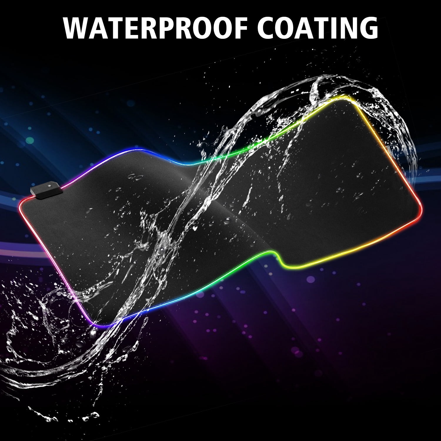 LINKPAL RGB Gaming Mouse Pad Large, Oversized LED Glowing Mice Pad Thick Extended Non-Slip Rubber Base Keyboard Mat Optimized for Gaming Sensors, Water-Resistant 9 Lighting Mode