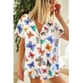 thumbnail image 4 of Women's Multicolour Butterfly Pattern Short Sleeve Pajamas Set, 4 of 12