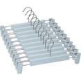 thumbnail image 1 of 10 Pack Pants Hangers, Skirt Hangers with 2 Adjustable Non-Slip Clips for Hanging Pants, Skirts - Very Light Blue, 1 of 5