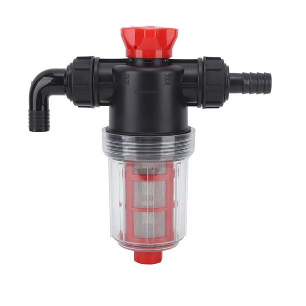 Filtro de bomba de agua de riego de malla fina de doble capa, filtro en línea de alto caudal para jardín y césped, conector de 38 mm (tubo externo de 1,5 pulgadas).