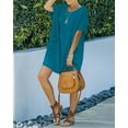 thumbnail image 4 of Ladybranch Round Neck Short Sleeves Dress A-line Casual Tshirt Dresses for Women(XX-Large,01Light Blue), 4 of 4