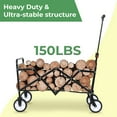 thumbnail image 3 of TLSUNNY Collapsible Wagon Cart with Wheels, Heavy Duty Foldable Wagon Cart 150 lbs Capacity, w/360° Wheels, Carry Bag, for Camping, Beach, Garden, Sports, 3 of 9