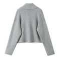thumbnail image 3 of TKLPEHG Womens Cropped Cardigan Coats Open Front Shawl Fall Trendy Long Sleeve Sweater Jacket (Dark Gray,M), 3 of 3