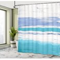 thumbnail image 4 of Ambesonne Grunge Shower Curtain, Abstract Brush Stroke Print, 69"Wx84"L, Turquoise and Ceil Blue, 4 of 4