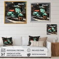 thumbnail image 4 of Designart "Scooter on the Streets in Green" Transportation Framed Wall Art - Green Scooter Bedroom Framed Canvas Wall Art, 4 of 6