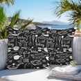 thumbnail image 3 of Black Kitchen Tools Throw Pillow Covers 26x26 Inch Set of 2, Modern Cooking Utensil Farmhouse Cookware Waterproof Outdoor Pillow Covers, Decorative Cushion Pillowcases for Couch, Sofa, Bed, Patio, 3 of 9