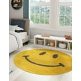 thumbnail image 3 of Unique Loom Whimsy Kids Collection Area Rug - Smilie (7' 10" Round Yellow/Blue), 3 of 5