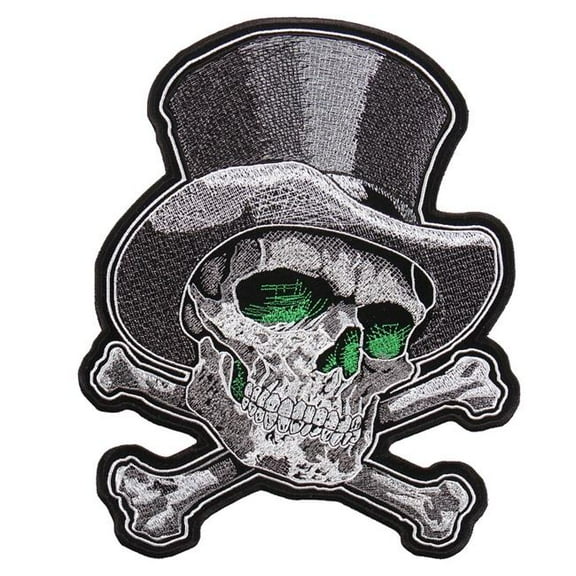 Hot Leathers PPA9340 Top Hat Cross Bones 3" x 4" Patch 3X4