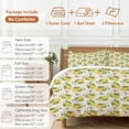 thumbnail image 6 of Yellow Lemon Bedding Duvet Cover Set Full Size 4 Pieces Pink Flower Leaf Pastoral Vintage Linen Bedding Set with Zipper Closure, 1 Comforter Cover 86x86 Inches 1 Flat Sheet & 2 Pillow Cases, 6 of 7